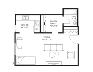 Central-B Floor Plan at Silver Lake, New Brighton, MN, 55112