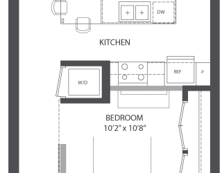 1 bed 1 bath floor plan I at The Palmer, Minneapolis, 55401