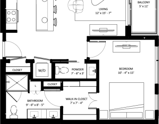 2 bedroom 2 bathroom CC-1 Floor Plan at The Mera, St Louis Park, 55426