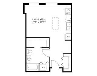 Kellogg Square Apartments in St. Paul, MN Studio Apartment