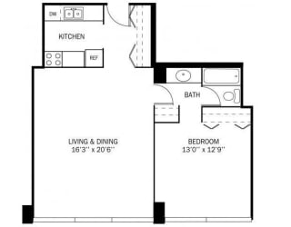 Kellogg Square Apartments in St. Paul, MN 1 Bedroom 1 Bath Apartment