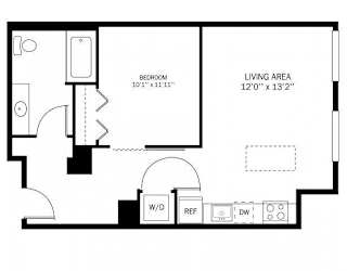 Kellogg Square Apartments in St. Paul, MN 1 Bedroom 1 Bath Apartment