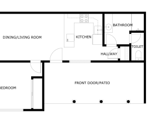 a floor plan of a house with an open floor plan with bedrooms and a kitchen