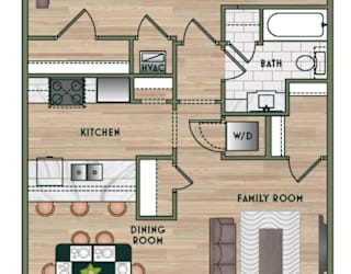1 bed 1 bath D at The PARKER on E Mulberry Apartments, Texas