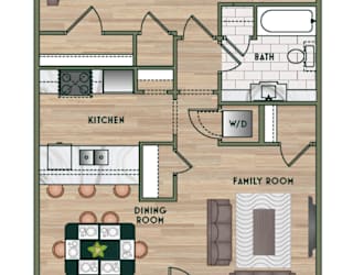 1 bed 1 bath C at The PARKER on E Mulberry Apartments, San Antonio