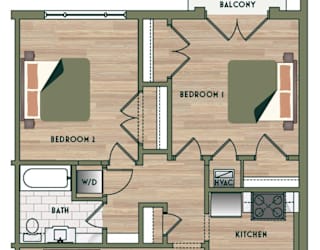 2 bed 1 bath at The PARKER on E Mulberry Apartments, San Antonio, TX