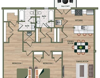 2 bed 2 bath at The PARKER on E Mulberry Apartments, San Antonio, Texas