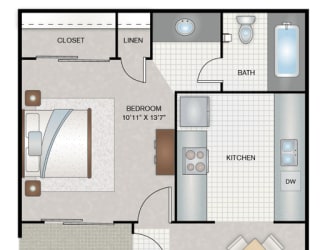A1 Floor Plan at District 2308, Texas, 76011