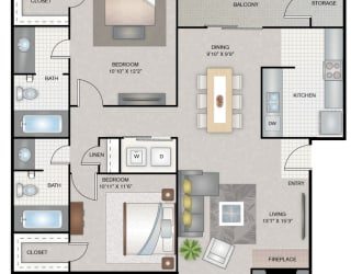 B1 Floor Plan at District 2308, Arlington, 76011 ?