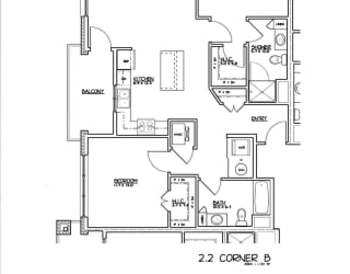 a floor plan of a home with two bedrooms and two bathrooms
