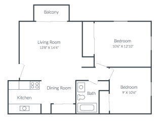 a floor plan of a living room and a dining room