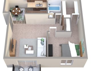 Floor Plan 1 Bedroom Court