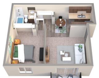 Floor Plan 1 Bedroom Ridge