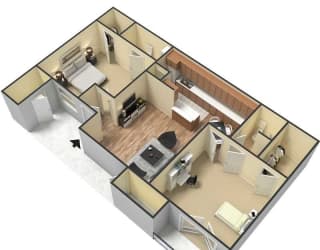 B3 | 2 Bed / 2 Bath | 1,135 Sq Ft