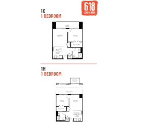One Bedroom 1 Bath 646 sq. ft.