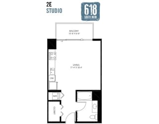 Studio 501 sq. ft.