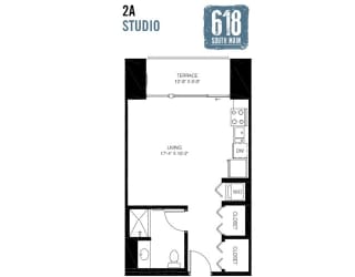 blueprint of a floor plan for a studio apartment