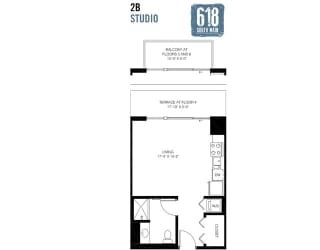 Studio 447 sq. ft.