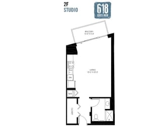 Studio 555 sq. ft.
