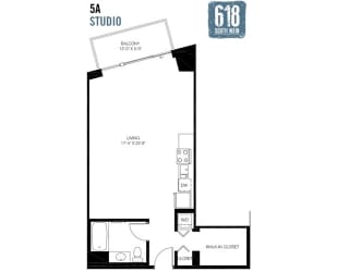 Studio 706 sq. ft.