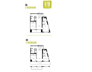 Two Bedroom 2 Bath 1143 sq. ft.