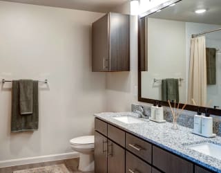 Granite Counters and Framed Mirrors in North Austin
