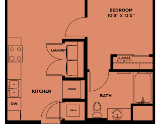 floor plan of the first floor of a two story house with a bedroom and bathroom