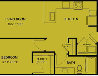 floor plan of a bedroom apartment with a bathroom and a living room