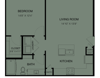 A2 Floor Plan at Three Hills, Texas, 78747