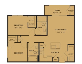a floor plan of a bedroom apartment