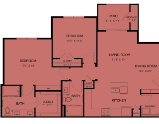 B2 Floor Plan at Three Hills, Austin Texas