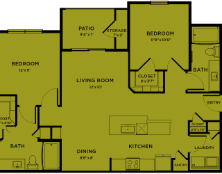 B2 Floor Plan at Paloma, Texas, 78754