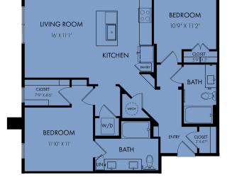 B3 Two Bedroom Floor Plan at Windsor Park Towers
