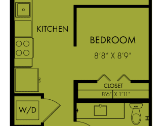 E2 Studio Floor Plan at Windsor Park Towers