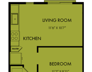 E3 Studio Floor Plan at Windsor Park Towers