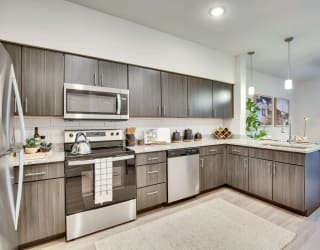 Stainless Steel Appliances at Bridge at Delco Flats, Austin Texas
