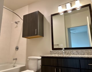 B1 Primary Bathroom at Delco Flats, Austin, Texas