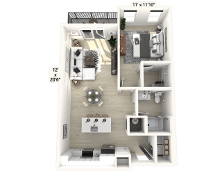 1 bed 1 bathroom at Luxe 360 on Centerpointe Apartments, Midlothian, VA, 23114