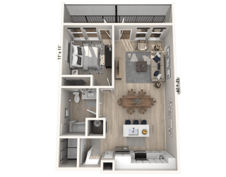 A11 - 1 Bedroom 1 Bathroom | 726 Sq. Ft. at Ironwood Flats, Brandon, FL