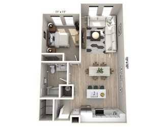 A16 - 1 Bedroom 1 Bathroom Floor plan | 795 Sq. Ft. at Ironwood Flats, Brandon