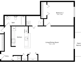 a floor plan of a houseat The Harbours Apartments, Michigan, 48038