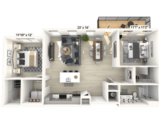 2 bed 1 bath at Luxe 360 on Centerpointe Apartments, Midlothian, Virginia