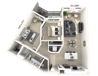 2 bed 1 bath C at Luxe 360 on Centerpointe Apartments, Virginia, 23114