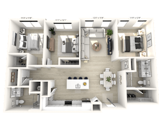3 bed 2 bath B at Luxe 360 on Centerpointe Apartments, Midlothian, 23114