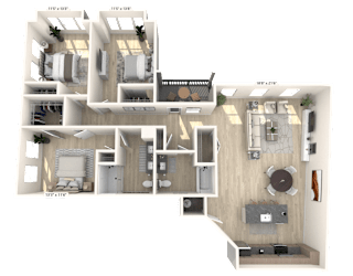 3 bed 2 bath A at Ironwood Flats Apartments, Brandon