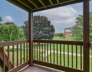 a view of the yard from the deck of a home at Old Monterey Apartments, Springfield, MO, 65807