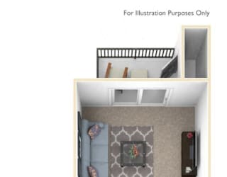 1 Bed 1 Bath One Bedroom Floor Plan at Oak Shores Apartments, Oak Creek