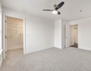 Bedroom with large walk in closet  at Signature Pointe Apartment Homes, Athens, AL, 35611