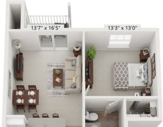2 Bedroom Floor Plan at Signature Pointe Apartment Homes, Athens, AL