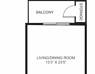 One Bedroom 2D Floor Plan at Stoney Pointe Apartment Homes, Wichita